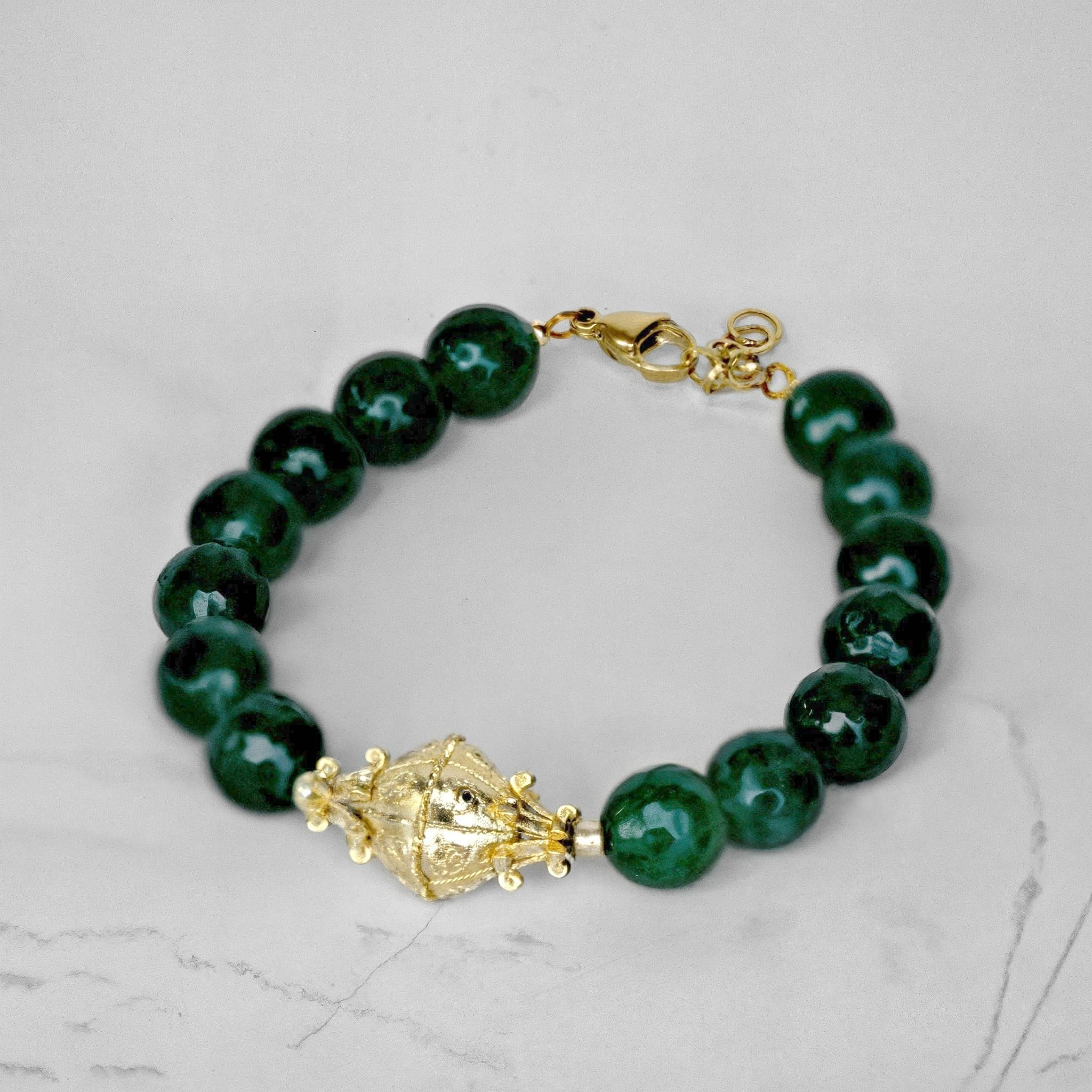 Βραχιόλι με Αμπράκαμο και πράσινες Πέτρες ' - ' ΒΡΑΧΙΟΛΙΑ