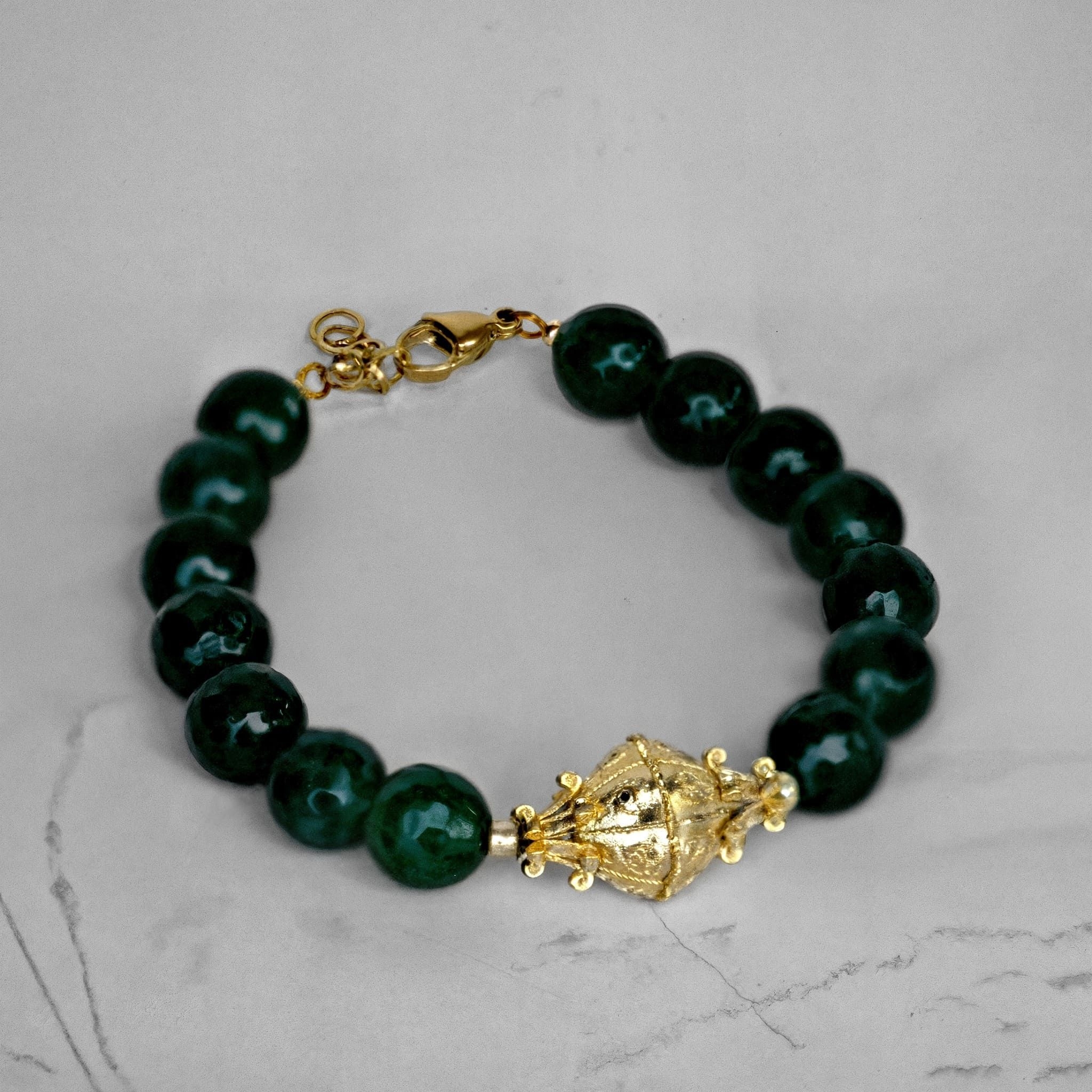 Βραχιόλι με Αμπράκαμο και Πράσινες Πέτρες ' - ' ΒΡΑΧΙΟΛΙΑ